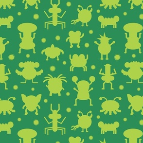 Bacteria Monsters in Green