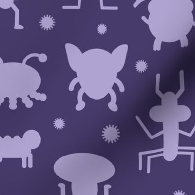 Bacteria Monsters in Purple