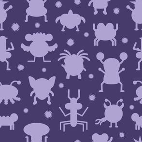 Bacteria Monsters in Purple