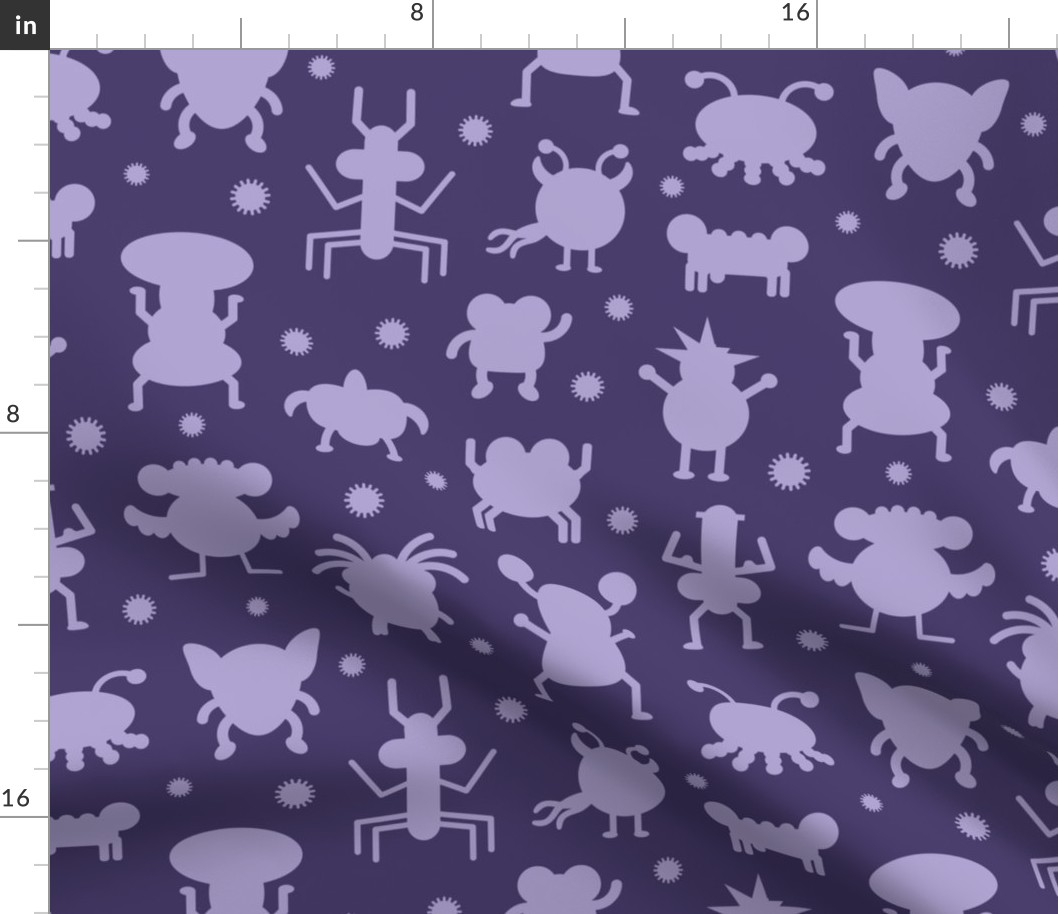 Bacteria Monsters in Purple