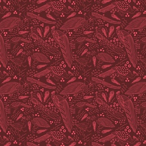 Peacocks in Shades of Red 8”