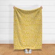 pastel yellow Inky Flowing Leaves Silhouettes - Large Scale