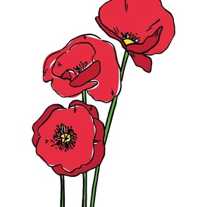 poppies illustration art print A4