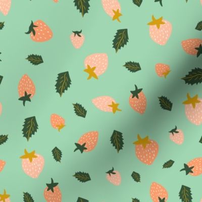  Strawberry Patch Mint Green - Kids Fabric-8'x8'