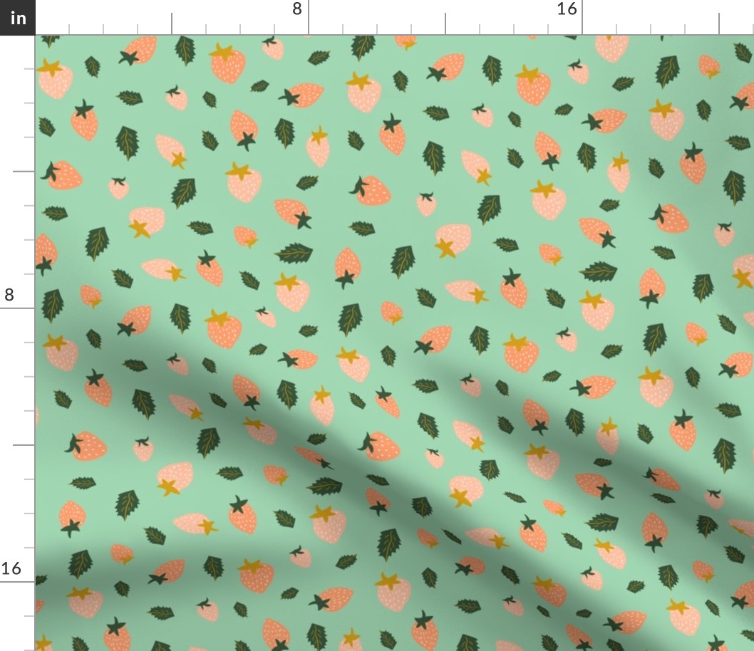  Strawberry Patch Mint Green - Kids Fabric-8'x8'
