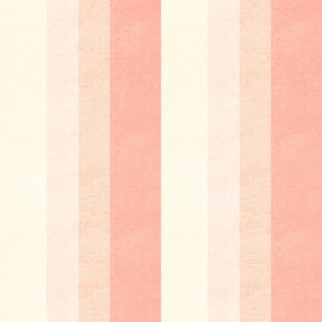 Cabin core rustic faux Burlap hessian textured woven stripes 12” repeat gentle pastel hues cream, salmon, pale pink, ecru