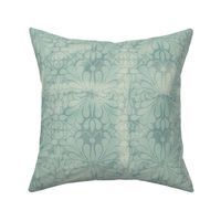 Distressed Teal Abstract Butterfly Floral 8x8