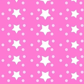 dotted swiss Stars-barbie pink