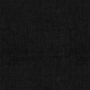 Faux Linen Textured Solid - Black - 000000