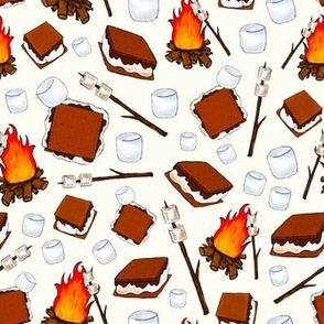 Medium Scale Campfire S'Mores on Ivory
