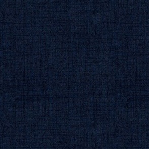 Faux Linen Textured Solid - Denim Navy Indigo Blue