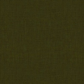 Faux Linen Textured Solid - Christmas Dark Olive Green - 3E4524