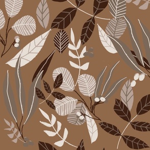 Eucalyptus Leaves - Dark Sepia