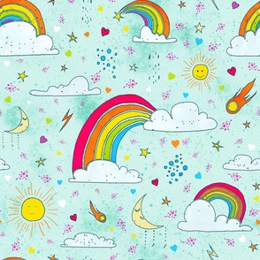 Cute skies pattern for children and babies