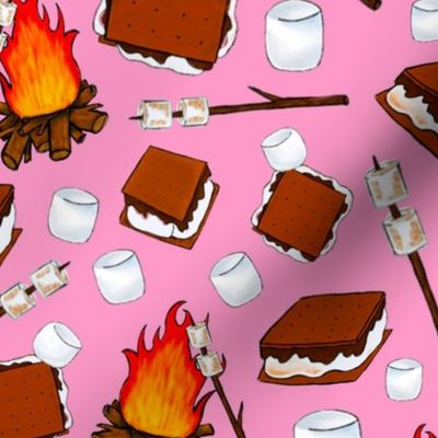 Large Scale Campfire S'mores on Pink