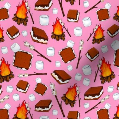 Medium Scale Campfire S'mores on Pink