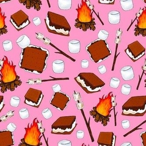 Medium Scale Campfire S'mores on Pink