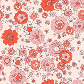 RETRO FLORAL (RED PINK)