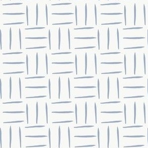 small minimalistic basket weave in white and muted blue