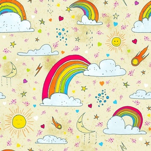 Cute skies pattern for children and babies pearl