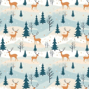 Deer in a Winter Forest