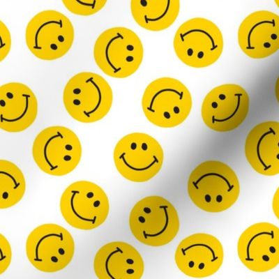 bright yellow smiley faces