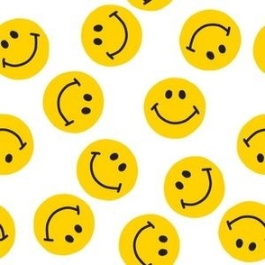 bright yellow smiley faces