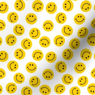 tiny bright yellow smiley faces