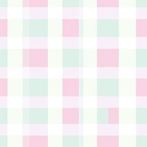 Gingham baby colored pink and green