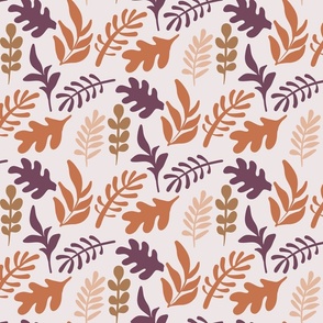 Minimalistic Leaf Shape Pattern In Warm Autumn Colors Extra Small