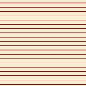 medium - woodland stripe - cream and crimson red