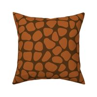 Giraffe Print Pattern in Red on Dark Brown Background