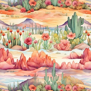 Watercolor Southwest Desert Scene