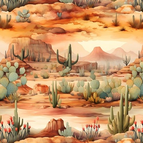 Watercolor Southwest Desert Scene