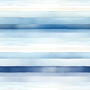 Blue & White Watercolor Stripes