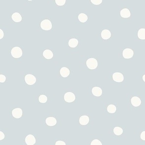 Confetti Polka Dot winter snowfall polar bear off-white on light blue background, 9 in