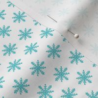 Be Merry Aqua Snowflakes on White