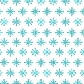 Be Merry Aqua Snowflakes on White