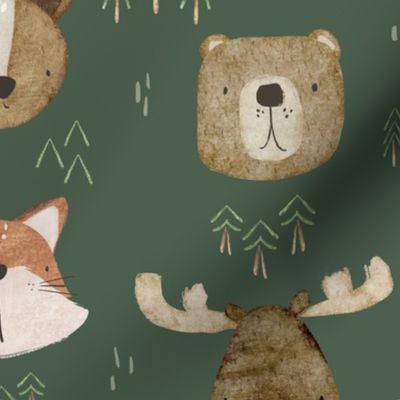 Forest Animals (10.5" Fabric/12" Wallpaper)