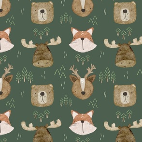 Forest Animals (10.5" Fabric/12" Wallpaper)