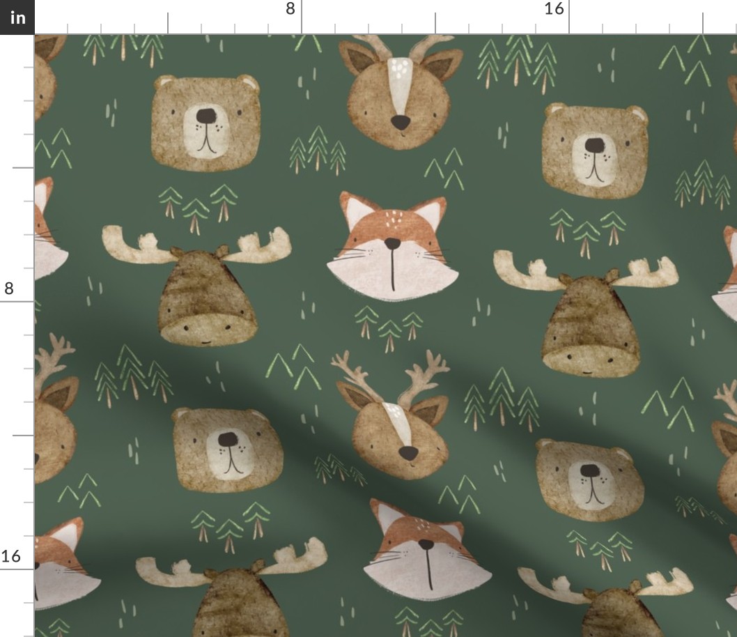 Forest Animals (10.5" Fabric/12" Wallpaper)