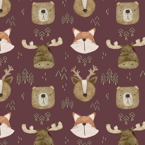 Forest Animals (10.5" Fabric/12" Wallpaper)