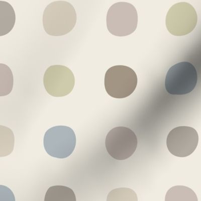 big dots - pastel palette - hand drawn polkadot