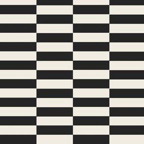 check - creamy white _ raisin black - black and white simple geometric