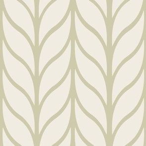 columns - creamy white _ thistle green - simple leaves geometric