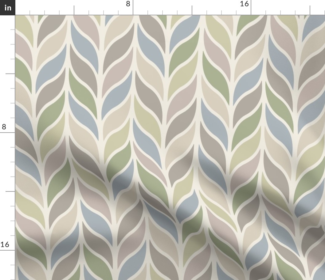 columns - pastel pallette - simple leaves geometric