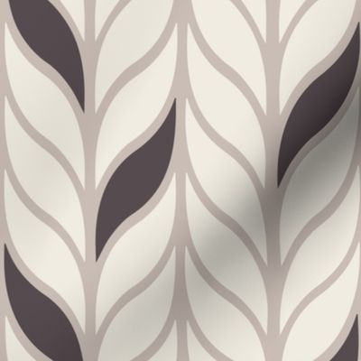 columns - creamy white _ purple brown _ silver rust blush - simple leaves geometric