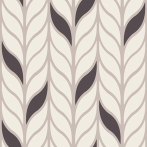 columns - creamy white _ purple brown _ silver rust blush - simple leaves geometric