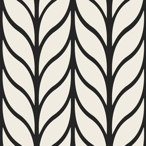 columns - creamy white _ raisin black - simple leaves geometric