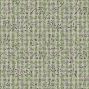 French Countryside Sage and Lavender Gingham Plaid 6x6 Small Scale